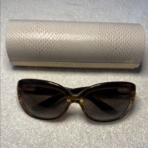 Jimmy Choo Jacqueline/S WVAFM Gold Glitter Sparkle Sunglasses 57-18-125